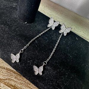 2 in 1 butterfly hanging and or stud earrings